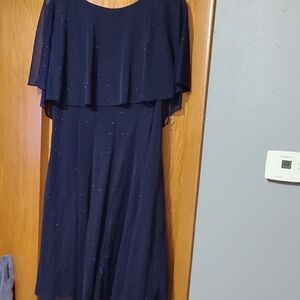 Chic Midnight Blue Midi Dress